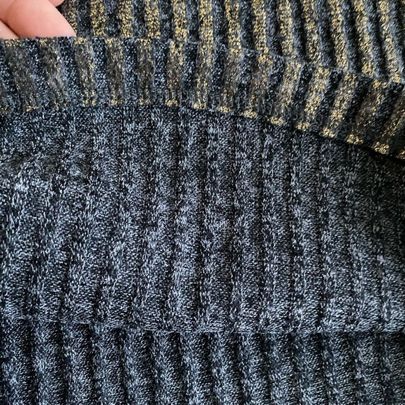 BCBGeneration Metallic-Stripe Off the Shoulder top - Picture 5 of 7